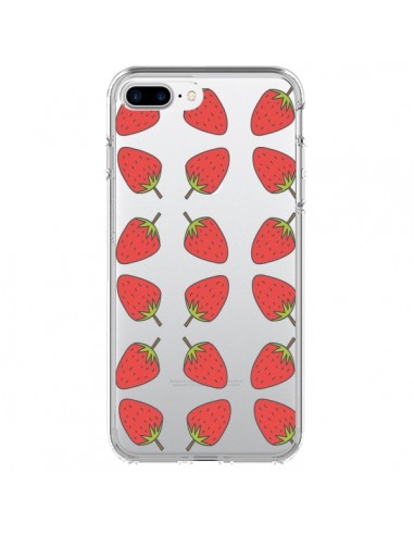 Coque iPhone 7 Plus et 8 Plus Fraise Fruit Strawberry Transparente - Petit Griffin