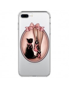 Coque iPhone 7 Plus et 8 Plus Lady Chat Noeud Papillon...