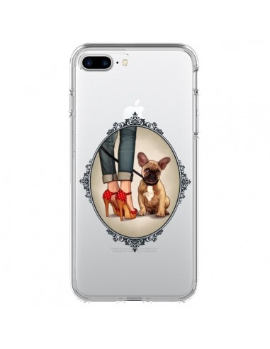 Coque iPhone 7 Plus et 8 Plus Lady Jambes Chien Bulldog Dog Transparente - Maryline Cazenave