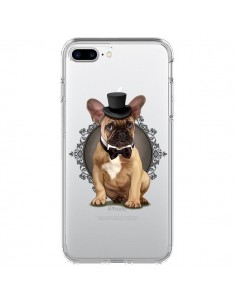 Coque iPhone 7 Plus et 8 Plus Chien Bulldog Noeud...