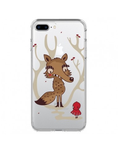 Coque iPhone 7 Plus et 8 Plus Le Petit Chaperon Rouge Loup Hello Big Wolf Transparente - Maria Jose Da Luz