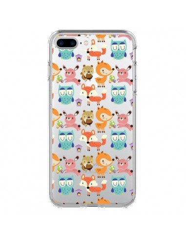 Coque iPhone 7 Plus et 8 Plus Renard Ecureuil Lapin Hibou Transparente - Maria Jose Da Luz