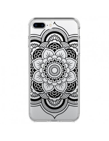 Coque iPhone 7 Plus et 8 Plus Mandala Noir Azteque Transparente - Nico