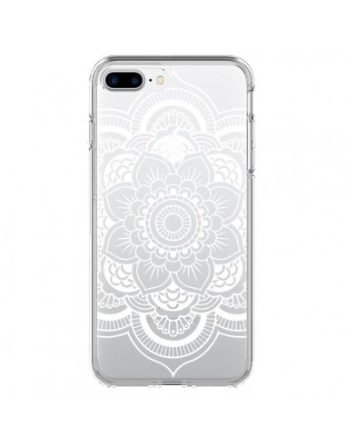 Coque iPhone 7 Plus et 8 Plus Mandala Blanc Azteque Transparente - Nico