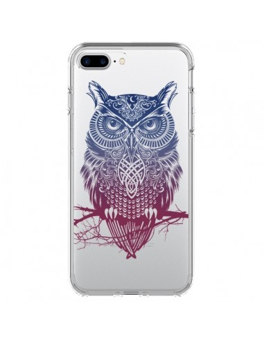 Coque iPhone 7 Plus et 8 Plus Hibou Chouette Owl Transparente - Rachel Caldwell
