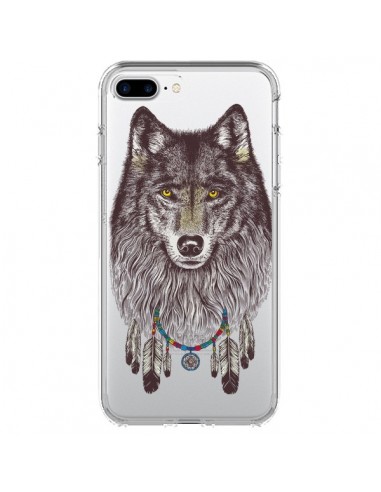 Coque iPhone 7 Plus et 8 Plus Loup Wolf Attrape Reves Transparente - Rachel Caldwell