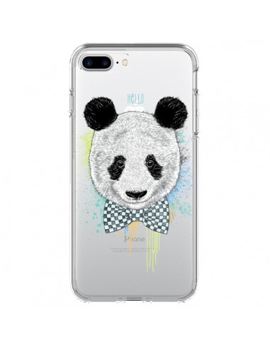 Coque iPhone 7 Plus et 8 Plus Panda Noeud Papillon Transparente - Rachel Caldwell