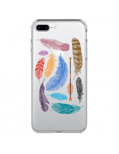 Coque iPhone 7 Plus et 8 Plus Plume Feather Couleur Transparente - Rachel Caldwell
