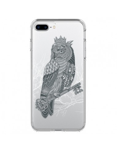 Coque iPhone 7 Plus et 8 Plus Owl King Chouette Hibou Roi Transparente - Rachel Caldwell