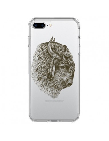 Coque iPhone 7 Plus et 8 Plus Buffalo Bison Transparente - Rachel Caldwell