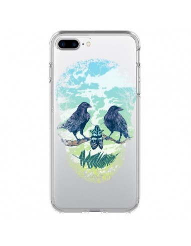 Coque iPhone 7 Plus et 8 Plus Tête de Mort Nature Transparente - Rachel Caldwell