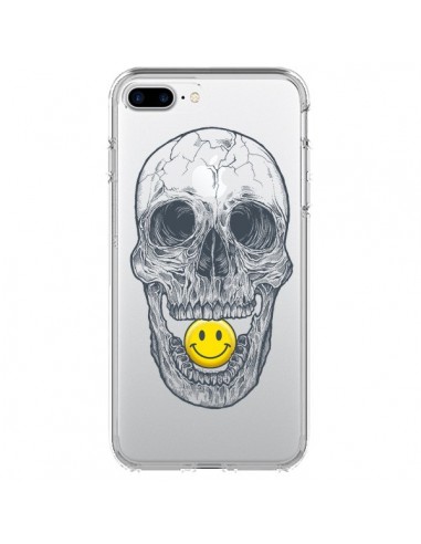 Coque iPhone 7 Plus et 8 Plus Tête de Mort Smiley Transparente - Rachel Caldwell