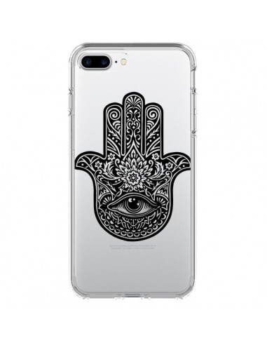 Coque iPhone 7 Plus et 8 Plus Hamsa Cinq Doigts Main Mauvais Oeil Transparente - Rachel Caldwell