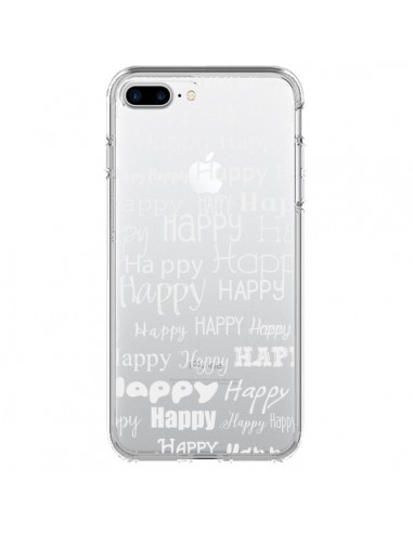 Coque iPhone 7 Plus et 8 Plus Happy Happy Blanc Transparente - R Delean