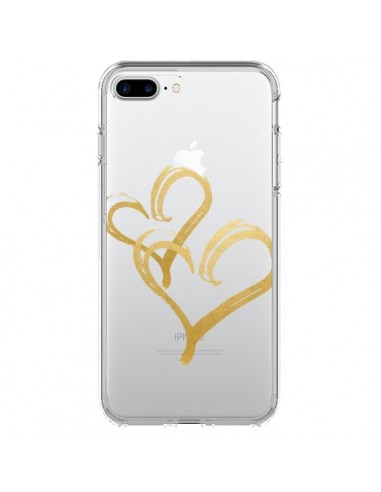 Coque iPhone 7 Plus et 8 Plus Deux Coeurs Love Amour Transparente - Sylvia Cook