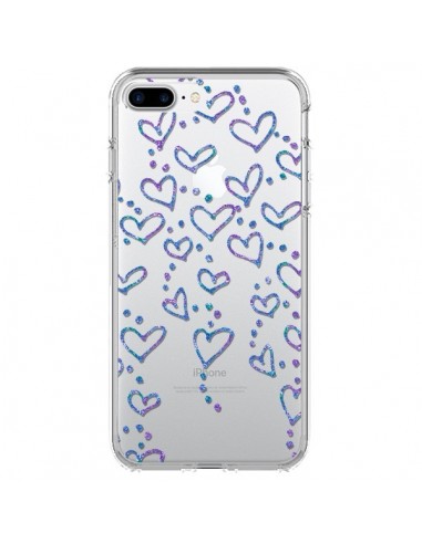Coque iPhone 7 Plus et 8 Plus Floating hearts coeurs flottants Transparente - Sylvia Cook