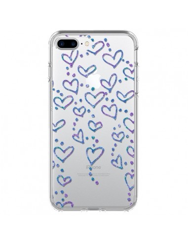 Coque iPhone 7 Plus et 8 Plus Floating hearts coeurs flottants Transparente - Sylvia Cook