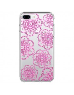 Coque iPhone 7 Plus et 8 Plus Pink Doodle Flower Mandala...