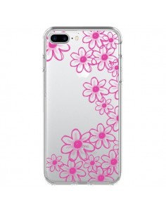 Coque iPhone 7 Plus et 8 Plus Pink Flowers Fleurs Roses...