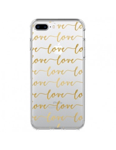 Coque iPhone 7 Plus et 8 Plus Love Amour Repeating Transparente - Sylvia Cook