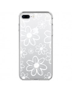 Coque iPhone 7 Plus et 8 Plus Mandala Blanc White Flower...