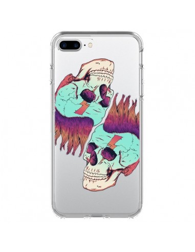 Coque iPhone 7 Plus et 8 Plus Tête de Mort Crane Punk Double Transparente - Victor Vercesi