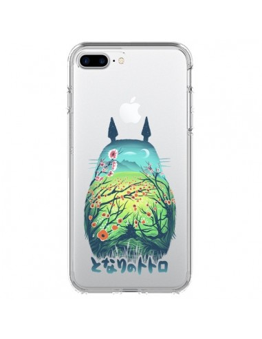 Coque iPhone 7 Plus et 8 Plus Totoro Manga Flower Transparente - Victor Vercesi