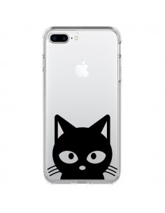 Coque iPhone 7 Plus et 8 Plus Tête Chat Noir Cat...