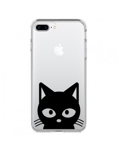 Coque iPhone 7 Plus et 8 Plus Tête Chat Noir Cat Transparente - Yohan B.