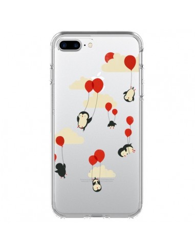 Coque iPhone 7 Plus et 8 Plus Pingouin Ciel Ballons Transparente - Jay Fleck
