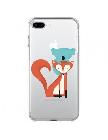 Coque iPhone 7 Plus et 8 Plus Renard et Koala Love Transparente - Jay Fleck