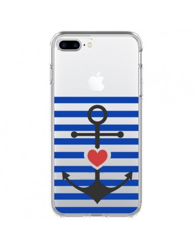 Coque Mariniere Ancre Marin Coeur Transparente pour iPhone 7 Plus - Jonathan Perez