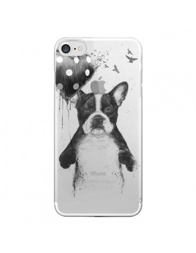 Coque Love Bulldog Dog Chien Transparente pour iPhone 7 - Balazs Solti