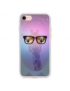 Coque iPhone 7/8 et SE 2020 Girafe Geek à Lunettes -...