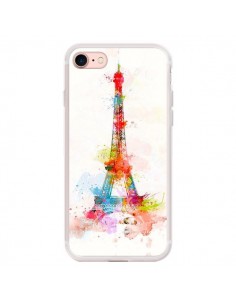 Coque iPhone 7/8 et SE 2020 Paris Tour Eiffel Muticolore...