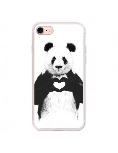 Coque iPhone 7/8 et SE 2020 Panda Amour All you need is...