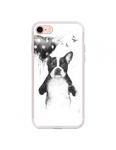 Coque iPhone 7/8 et SE 2020 Lover Bulldog Chien Dog My Heart Goes Boom - Balazs Solti