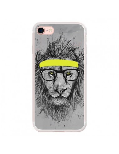 Coque iPhone 7/8 et SE 2020 Hipster Lion - Balazs Solti