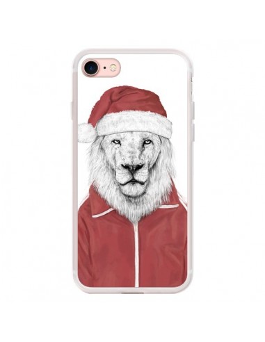 Coque iPhone 7/8 et SE 2020 Santa Lion Père Noel - Balazs Solti