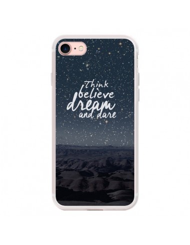 Coque iPhone 7/8 et SE 2020 Think believe dream and dare Pensée Rêves - Eleaxart