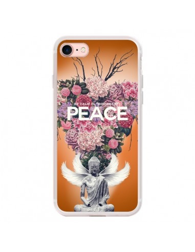 Coque iPhone 7/8 et SE 2020 Peace Fleurs Buddha - Eleaxart