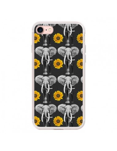 Coque iPhone 7/8 et SE 2020 Elephant Tournesol - Eleaxart