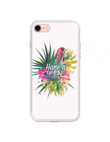 Coque iPhone 7/8 et SE 2020 Have a great summer Ete Perroquet Parrot - Eleaxart