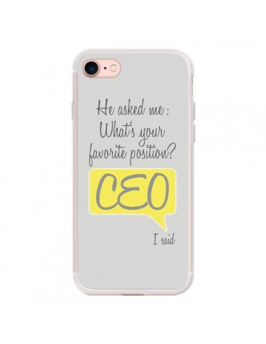 Coque iPhone 7/8 et SE 2020 What's your favorite position CEO I said, jaune - Shop Gasoline