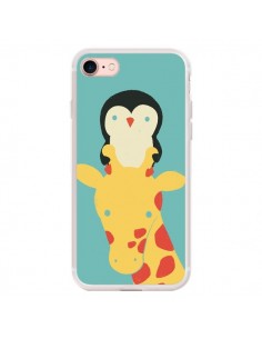 Coque iPhone 7/8 et SE 2020 Girafe Pingouin Meilleure Vue...