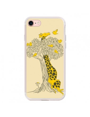 Coque iPhone 7/8 et SE 2020 Girafe Amis Oiseaux - Jay Fleck