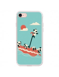 Coque iPhone 7/8 et SE 2020 Parapluie Flottant Panda -...