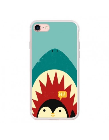 Coque iPhone 7/8 et SE 2020 Pingouin Requin - Jay Fleck