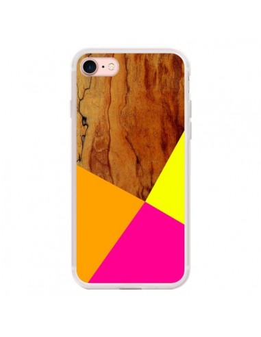 Coque iPhone 7/8 et SE 2020 Wooden Colour Block Bois Azteque Aztec Tribal - Jenny Mhairi