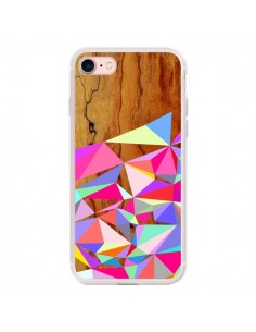 Coque iPhone 7/8 et SE 2020 Wooden Multi Geo Bois Azteque...